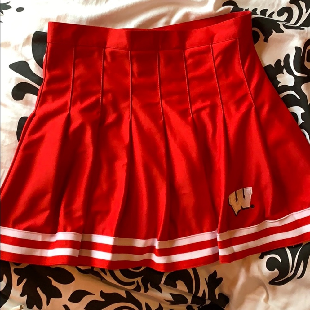 Wisconsin badgers red cheerleader skirt